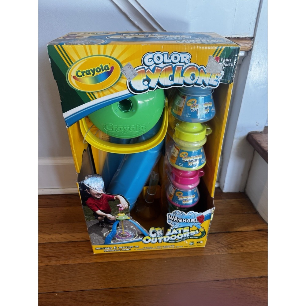 Vintage Crayola Cyclone Paint Spinner With‎ Outdoor Sidewalk Paint Sealed 2005